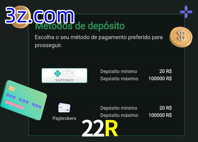 O cassino 22R oferece uma grande variedade de métodos de pagamento